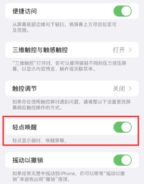 崇左苹果授权维修站分享iPhone轻点无法唤醒怎么办 